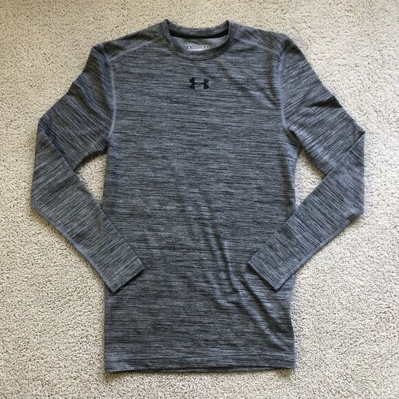Under Armour Cold Gear Compression Long Sleeve Shirt Men’s Medium Gray Baselayer - Picture 1 of 9